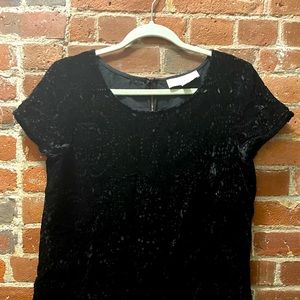 5 for $20! Velvet pattern semi-sheer chiffon short sleeve blouse going out shirt